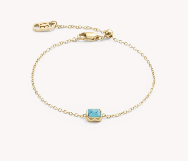 Coeur de Lion Gold Bracelet Turquoise - December